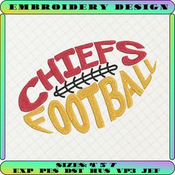 chiefs football logo embroidery design, nfl kansas city chiefs football logo embroidery design, famous football team embroidery design, football embroidery design, pes, dst, jef, files