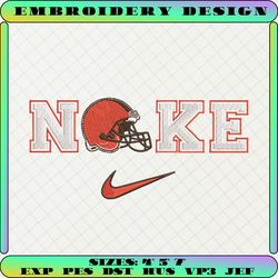 nike nfl cleveland browns logo embroidery design, nike nfl logo sport embroidery machine design, famous football team embroidery design, football brand embroidery, pes, dst, jef, files