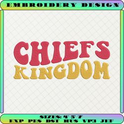 chiefs kingdom logo embroidery design, nfl kansas city chief football logo embroidery design, famous football team embroidery design, football embroidery design, pes, dst, jef, files