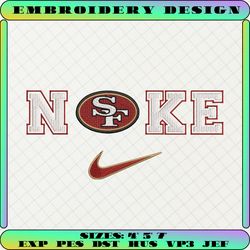 nike nfl san francisco 49ers logo embroidery design, nike nfl logo sport embroidery machine design, football team embroidery design, football brand embroidery, pes, dst, jef, files