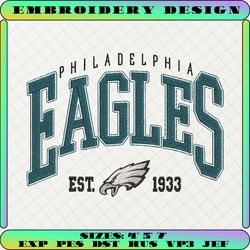 nfl philadelphia eagles girls embroidery design, nfl football logo embroidery design, famous football team embroidery design, football embroidery design, pes, dst, jef, files