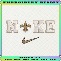 nike nfl new orleans saints logo embroidery design, nike nfl logo sport embroidery machine design, famous football team embroidery design, football brand embroidery, pes, dst, jef, files