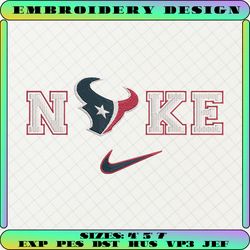 nike nfl houston texans logo embroidery design, nike nfl logo sport embroidery machine design, famous football team embroidery design, football brand embroidery, pes, dst, jef, files