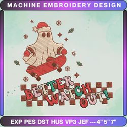 retro christmas embroidery designs, better watch out designs , merry christmas embroidery, winter embroidery files