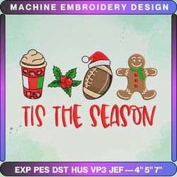 tis the season embroidery designs, christmas embroidery designs, santa clause embroidery, hand drawn embroidery designs