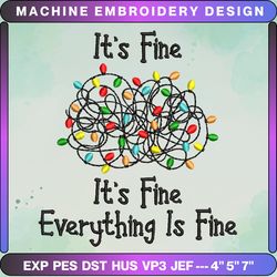 christmas embroidery designs, it’s fine, i’m fine, everything is fine embroidery, trending embroidery designs, christmas embroidered