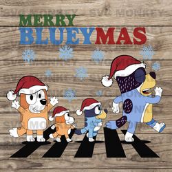 youmerry bluemas svg, christmas cartoon dog svg, blue dog & friends svg, blue dog family svg eps dxf png