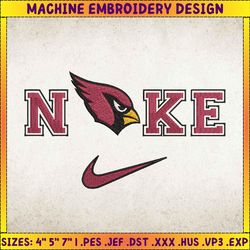 nike nfl arizona cardinals logo embroidery design, nike nfl logo sport embroidery machine design, famous football team embroidery design, football brand embroidery, pes, dst, jef, files