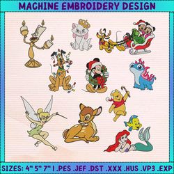 cartoon embroidery designs, christmas embroidery, christmas bundle embroidery design, machine embroidery designs
