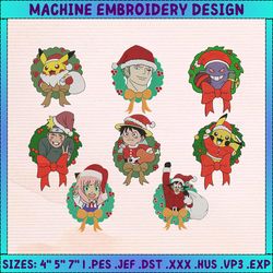 christmas anime embroidery, christmas bundle embroidery, christmas embroidery designs, anime embroidery design