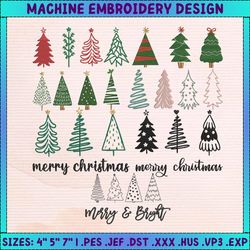 25+ christmas tree embroidery, christmas bundle embroidery, retro christmas embroidery design, vintage christmas 2023 embroidery