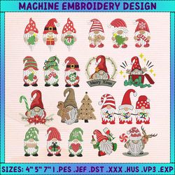 15+ christmas gnome embroidery, christmas bundle embroidery design, christmas embroidery, christmas 2023 embroidery file