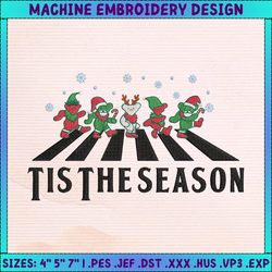 christmas embroidery designs, grateful dead dancing christmas bear embroidery, trending embroidery designs, tis the season embroidered