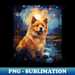 Akita Inu Starry Night Impressionist Dog Art - Creative Sublimation Png Download - Unlock Vibrant Sublimation Designs