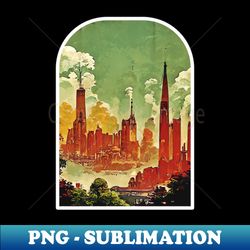 city retro scapes - instant sublimation digital download - boost your success with this inspirational png download