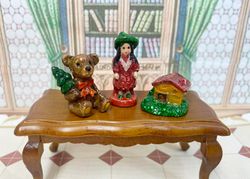 Vintage Ceramic Figurines For A Dollhouse. 1:12. Mini Figurines For A Doll. Dollhouse Accessories.