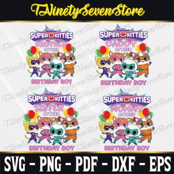 personalized super cats family birthday t shirt, cute kitties family matching shirt, hero cute cats birthday matching