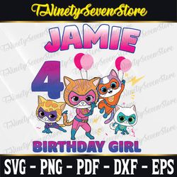 custom disney junior superkitties pounce team birthday tshirt, disney superkitties family matching birthday shirt