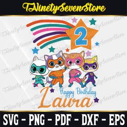 super kitties birthday personalize add name age custom t-shirt for party shirt