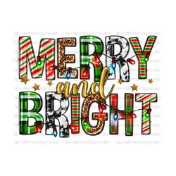 merry and bright christmas png sublimation design download, christmas png, merry and bright png, western christmas png, sublimate download