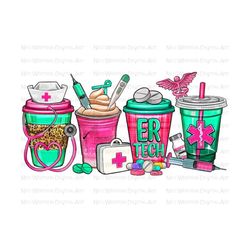 emergency room tech coffee cups png sublimation design download, coffee cups png, er tech life png, coffee png, sublimate designs download