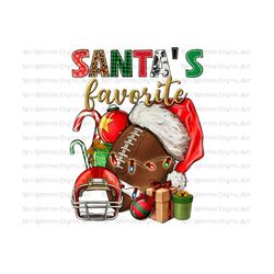 santa's favorite american football png sublimation design download, christmas png, christmas football png, sublimate designs download