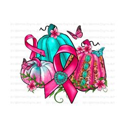 breast cancer pumpkin png sublimation design download, western pumpkin png, cancer awareness png, cancer ribbon png, sublimate download