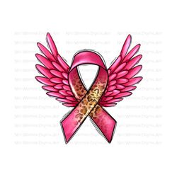 cancer ribbon angel wings png sublimation design download, breast cancer png, cancer awareness png, cancer ribbon png, sublimate download