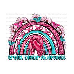 breast cancer rainbow png sublimation design download, breast cancer png, cancer awareness png, boxing gloves png,sublimate designs download