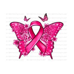 breast cancer butterfly png sublimation design download, breast cancer png, cancer awareness png, butterfly png, sublimate designs download