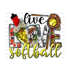 live love softball png sublimation design download, softball heart png, softball png, leopard softball png, sublimate designs download