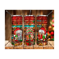 christmas gnomes leopard 20oz tumbler png sublimation design download, christmas png, gnomes tumbler png, sublimate designs download