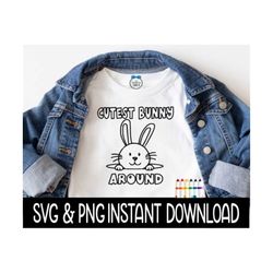 coloring shirt svg, easter kids color me shirt png, cutest bunny around svg instant download, cricut cut file, silhouett