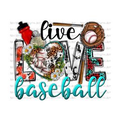 live love baseball png sublimation design download, baseball heart png, baseball png, leopard baseball png, sublimate designs download