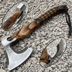 viking axe custom handmade unique carbon steel blade tomahawk axe christmas gift,