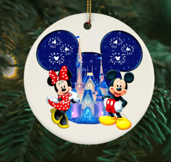 disneyland vacation ornament, first trip to disney magic kingdom ornament, mickey ear ornament, unique minnie mickey