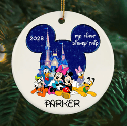 first trip to disney custom ornament, disneyworld ornament, magic kingdom ornament, mickey and friends ornament