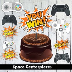 video game centerpieces, video game cake toper, video game props, video game clipart, video game party, video game vecto