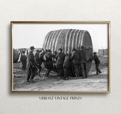 prohibition wall art, black and white art, vintage wall art, bar wall decor, giant keg of beer, digital download, printa