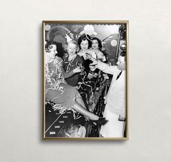 prohibition wall art, black and white art, vintage wall art, ladies at bar, bar cart decor, old photo, digital download,