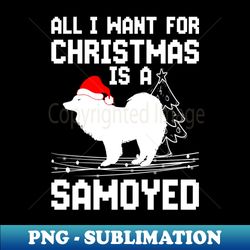 samoyed christmas - digital sublimation download file - unleash your creativity