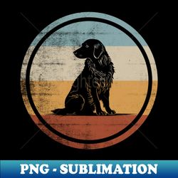 retro style vintage design flat coated retriever dog - unique sublimation png download - add a festive touch to every day