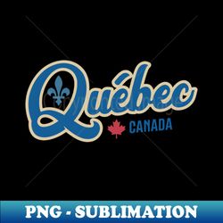 quebec canada classic athletic script blue - vintage sublimation png download - stunning sublimation graphics