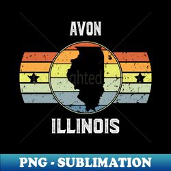 avon illinois vintage graphic t shirt - avon cool retro hometown pride t shirt - illinois travel culture adventure sport team family gift shirt - high-resolution png sublimation file - perfect for sublimation mastery