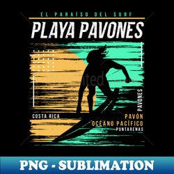 retro surfing playa pavones costa rica  vintage surfer beach  surfers paradise - stylish sublimation digital download - unleash your inner rebellion