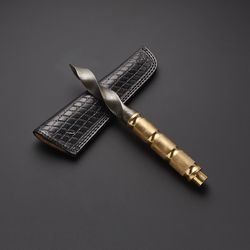 custom hand forged damascus steel tri edge kris dagger