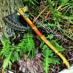 kratos axes. leviathan axe, viking axe, viking axe handmade god of war - krotos, battle axe, celtic axe, war axe.