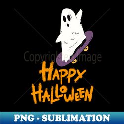 Ghost Skateboard Lazy Halloween Costume Funny Skateboarding - High-Resolution PNG Sublimation File - Bold & Eye-catching