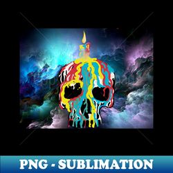 technicolor skull candle - high-resolution png sublimation file - revolutionize your designs