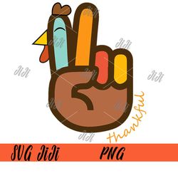 peace love turkey thankful png, turkey hand sign thanksgiving png